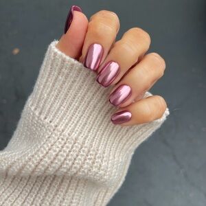 Red Aspen Metallic Pink Press-On Nails